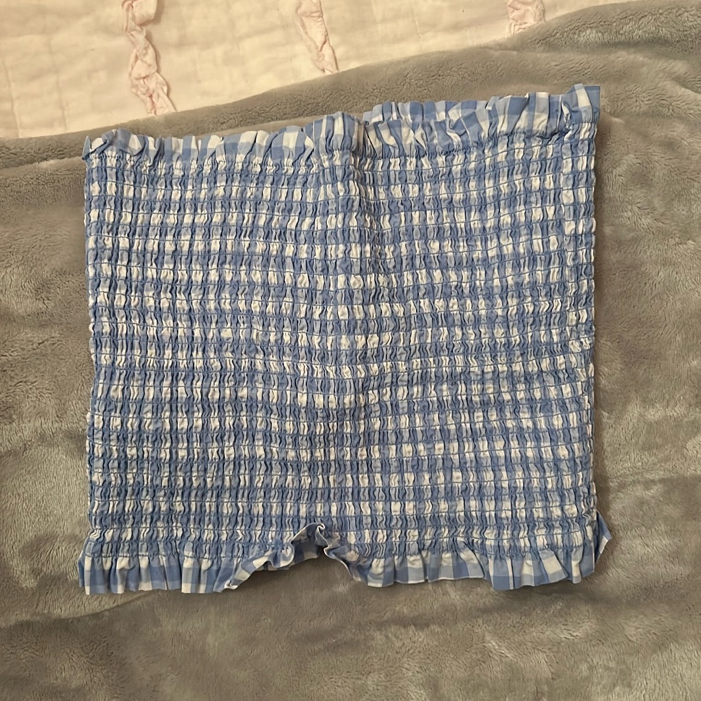 Blue And White Tube Top